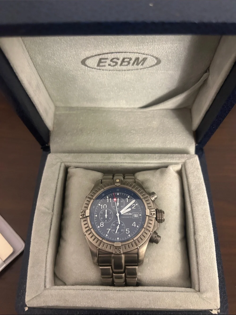 ESBM Chronograph Stainless Steel Watch - Blue Dial